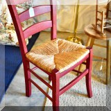 F44. Red rush seat chair. 